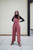 Charli Handwoven Cotton Jumpsuit in Mauve Stripe - Pre-Order 7/31