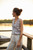 Handwoven Bina Dress in Grey and White Stripe - Pre-Order 7/31