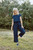 Katie Handwoven Cotton Set in Navy Pin Stripe - S Pants, L Shirt