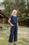 Katie Handwoven Cotton Set in Navy Pin Stripe - S Pants, L Shirt