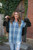 Paige Handwoven Cotton Relaxed Shirt Dress in Teal Plaid - Pre-Order 6/30