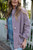 Portuguese Wool Pieper Coat in Purple Dot - XXL