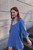 Ruthi Handwoven Cotton Dress in Periwinkle and Kelly Green  - Pre-Order 6/30