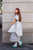 Rorie Handwoven Cotton Dress in Grey and White Stripe  - Pre-Order 6/30