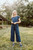 Katie Handwoven Cotton Crop Set in Navy Pin Stripe - Pre-Order 10/30