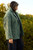 Portuguese Wool Pieper Coat in Teal and Cream Lace Weave - Pre-Order 12/30