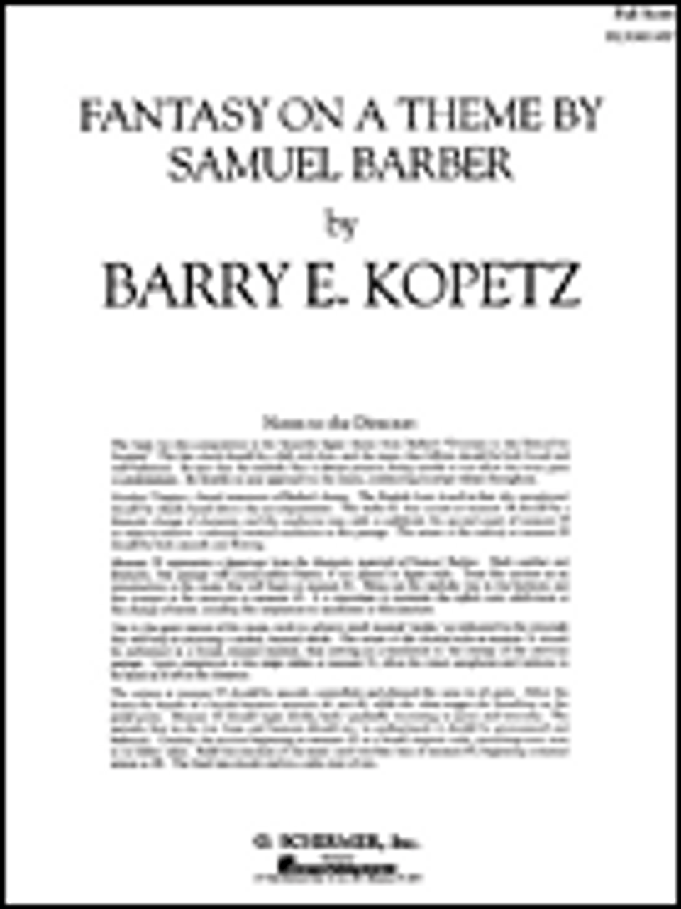 Fantasy on a Theme by Samuel Barber