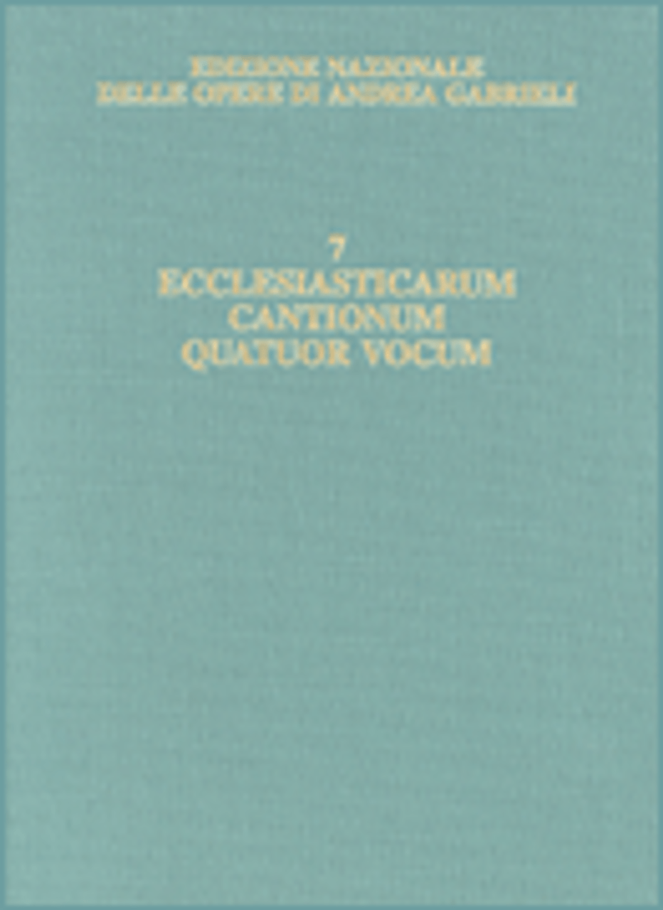 Edizione Nazionale Delle Opere Di Andrea Gabrieli - Volume 7    Subscriber price within a subscription to the series: $92.00       Format:  Critical Edition Score