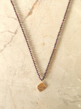 But You hand knotted garnet and 18k gold vermeil coin