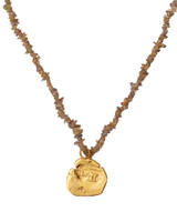 Babe Raider Quartz  Long Coin Necklace