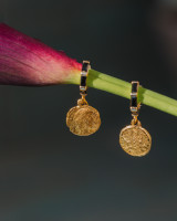 Onyx & Gold Coin Huggies