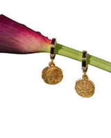 Onyx & Gold Coin Huggies