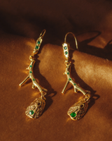 Outer Reef Emerald Earring Set emerald stones and 18k gold vermeil