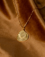Parrot Cay Long Coin Necklace 18k gold