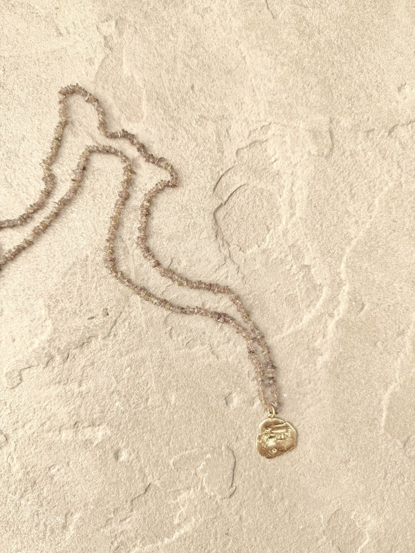 Babe Raider Quartz  Long Coin Necklace