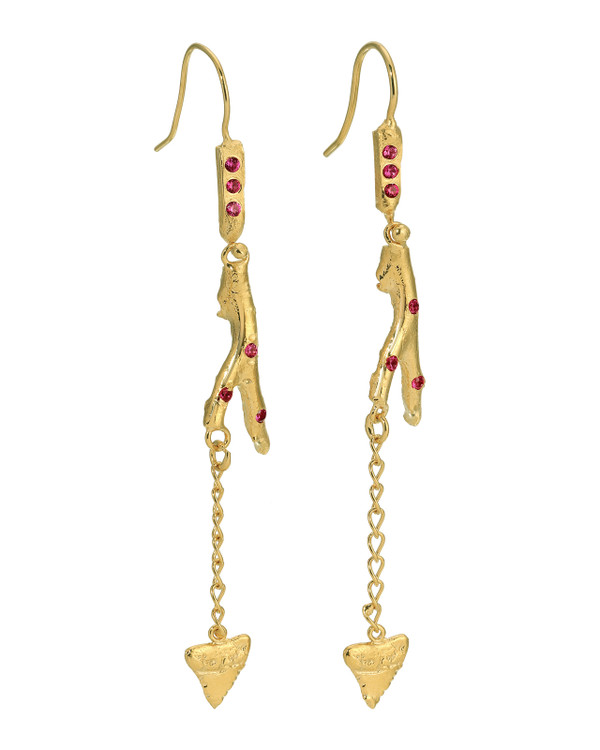 Le Chakra du Cœur Ruby Earrings Set