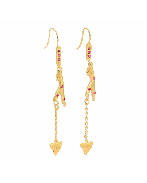 Le Chakra du Cœur Ruby Earrings Set
