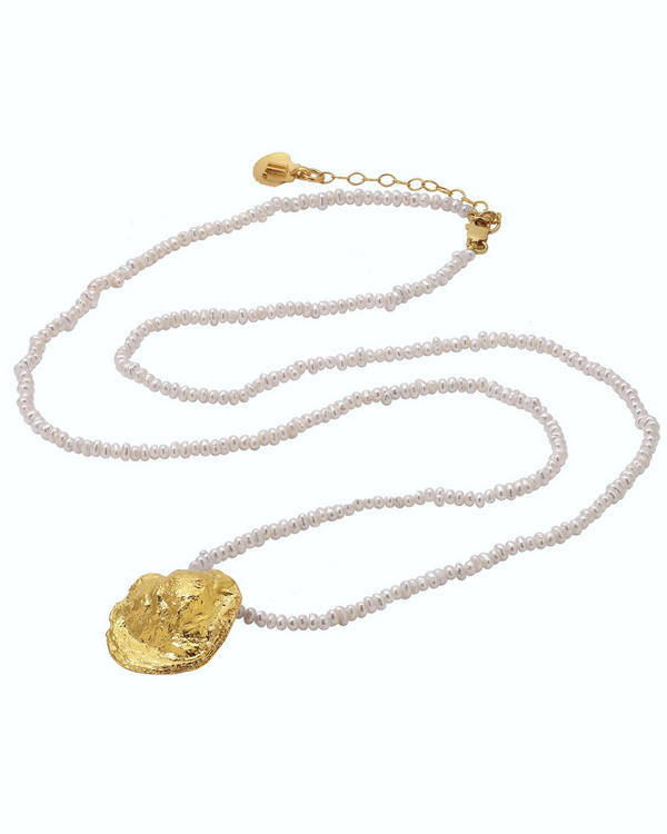 Found Treasure Mini Pearl Oyster Necklace