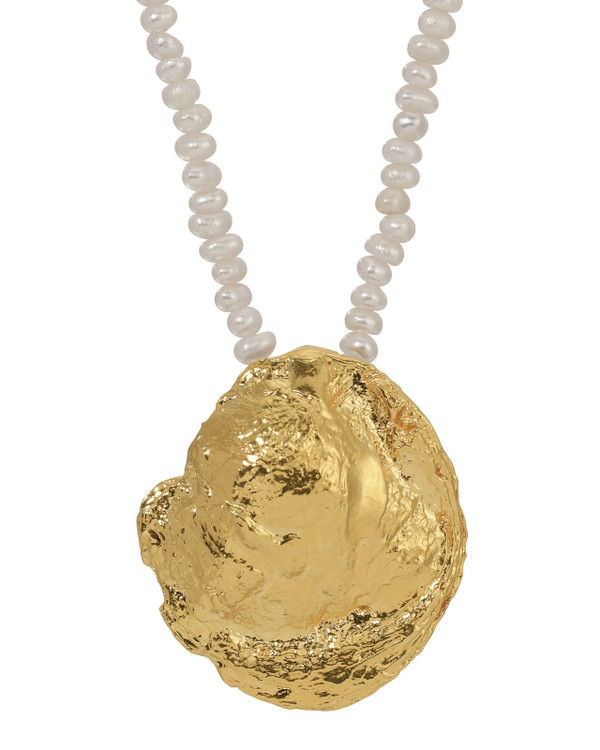 Found Treasure Mini Pearl Oyster Necklace