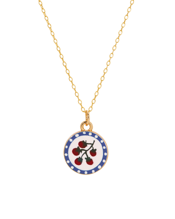 On the vine tomato charm necklace