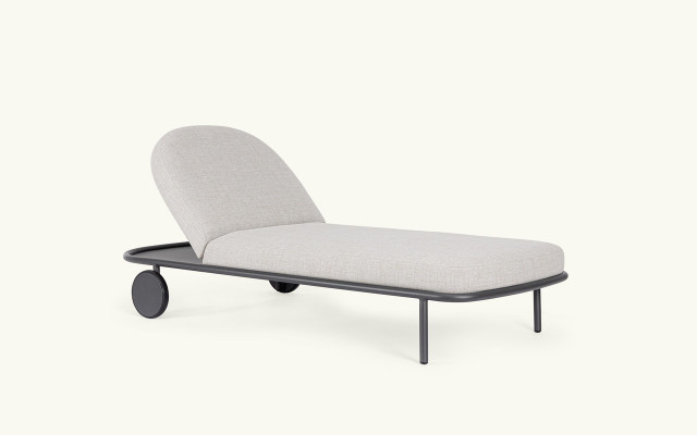 Lettino Grecale antracite/grigio chiaro