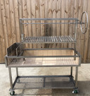 Stainless Steel Argentine Grill with Side Brasero Includes Legs with Casters