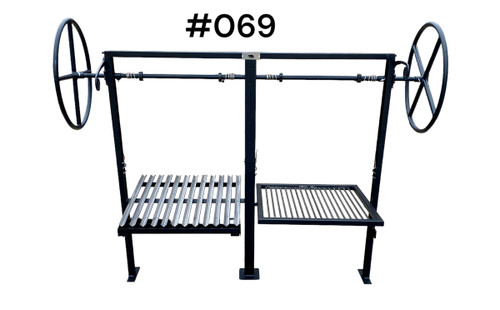 Architectural Split Santa Maria Bolt-In Grill Kit with dual independent cooking zones for wood or charcoal operation.