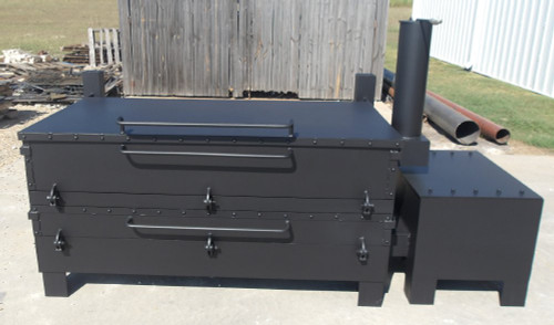 Front Image of the entire offset commercial Smoker
