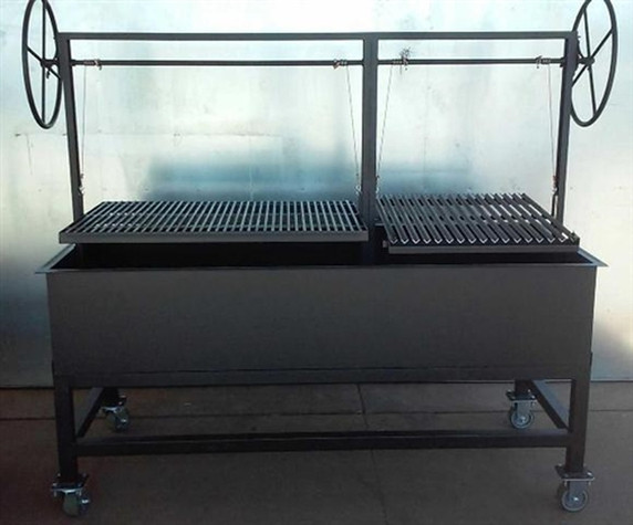 Split Argentine Grill Grate with a Santa Maria style firebox plus Cart