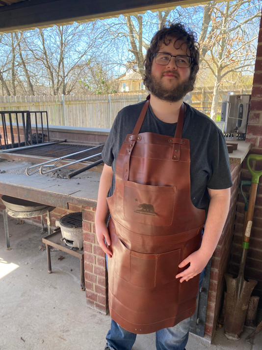 Leather Chefs Apron Fits Sizes S to 3 XL