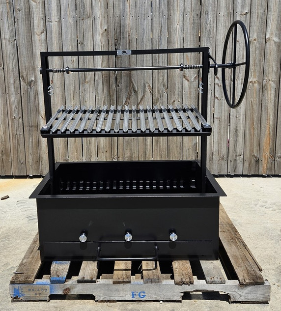 Hybrid Gas-Wood-Charcoal Burning Drop-In Grill