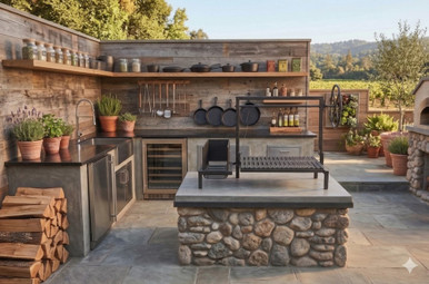 Free-Standing Stilt Grill Kit with Side Brasero | NorCal Ovenworks