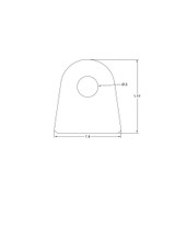 USA Laser Cut Weld On Short Shock Strut Tab Flat Bottom and .5" Hole 3/16" Thick