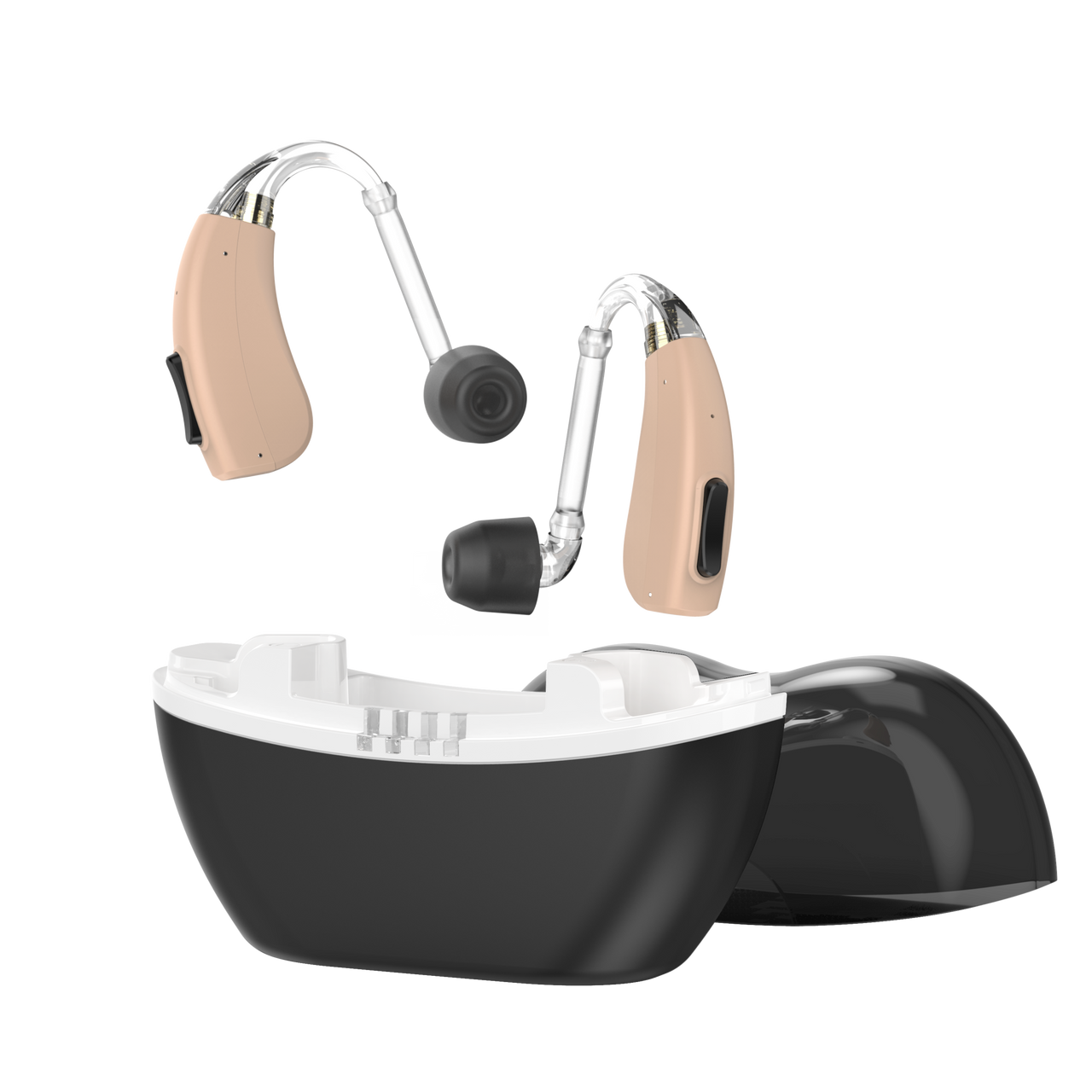 PRIMO P401 (SEVERE-PROFOUND LOSS) Lithium Rechargeable Hearing Aids PAIR (LEFT AND RIGHT) in BEIGE & FREE 1 YR Extended Warranty