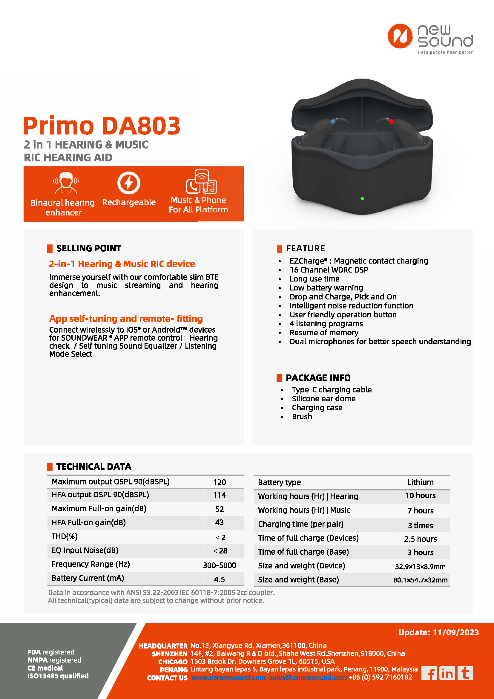 PRIMO DA801 Bluetooth Digital Hearing Aid