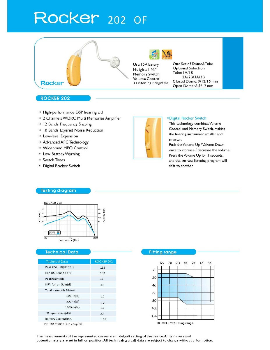 ROCKER DIGITAL HEARING AID 202 Brown