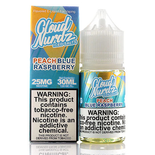 Cloud Nerdz Blue Raspberry Peach Iced Salts