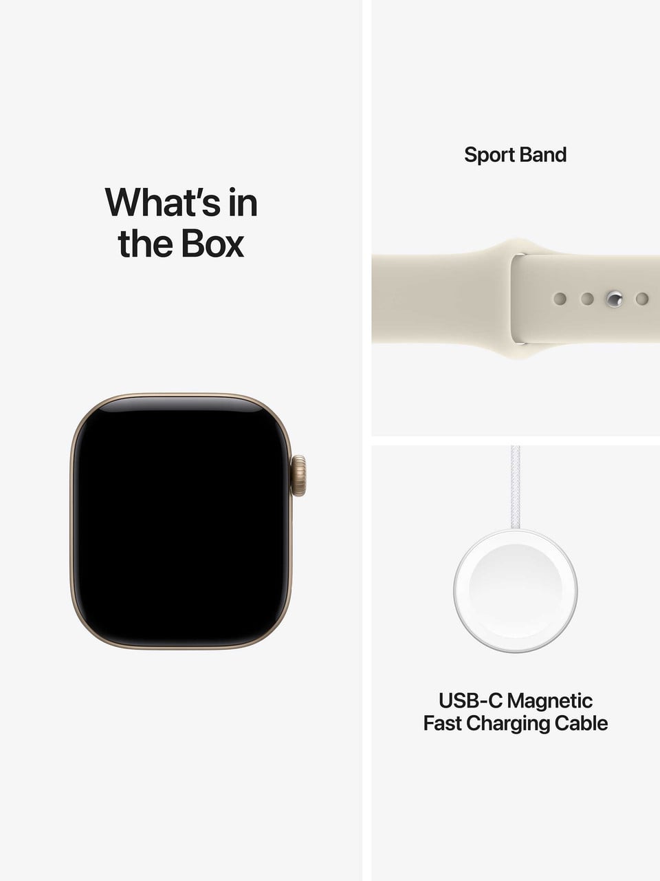 Apple Watch Series 12 Light Gold Aluminium Case with Sport Ban