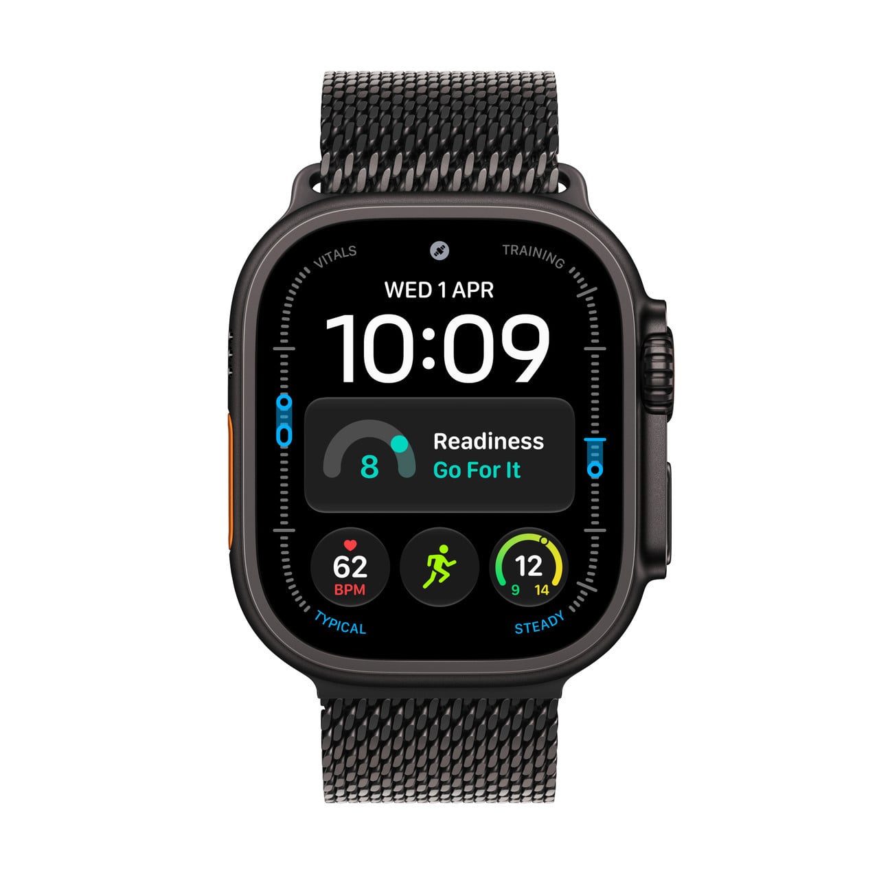 Apple Watch Ultra 4 Black Titanium Case with Titanium Milanese Loop