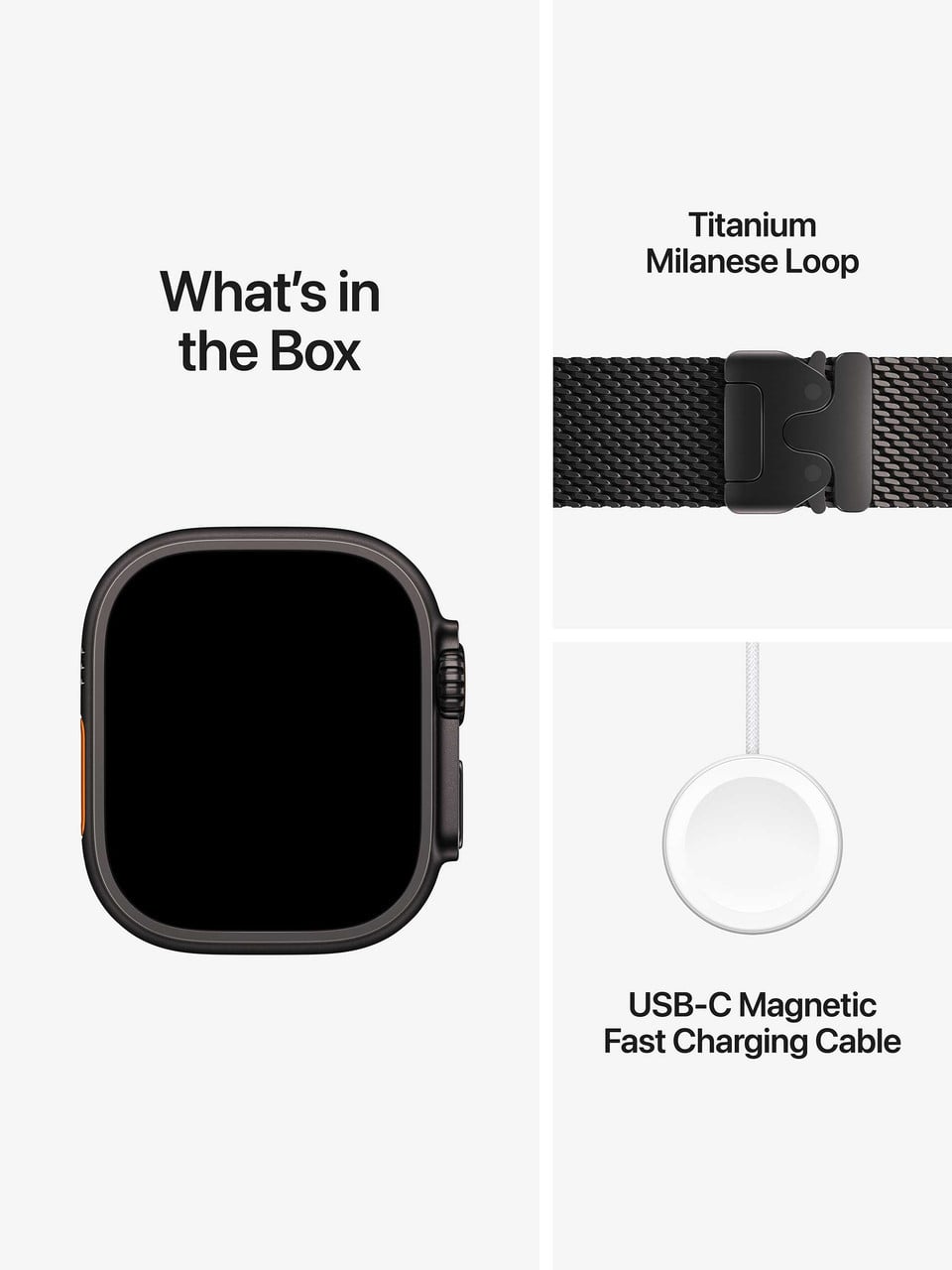Apple Watch Ultra 4 Black Titanium Case with Titanium Milanese Loop