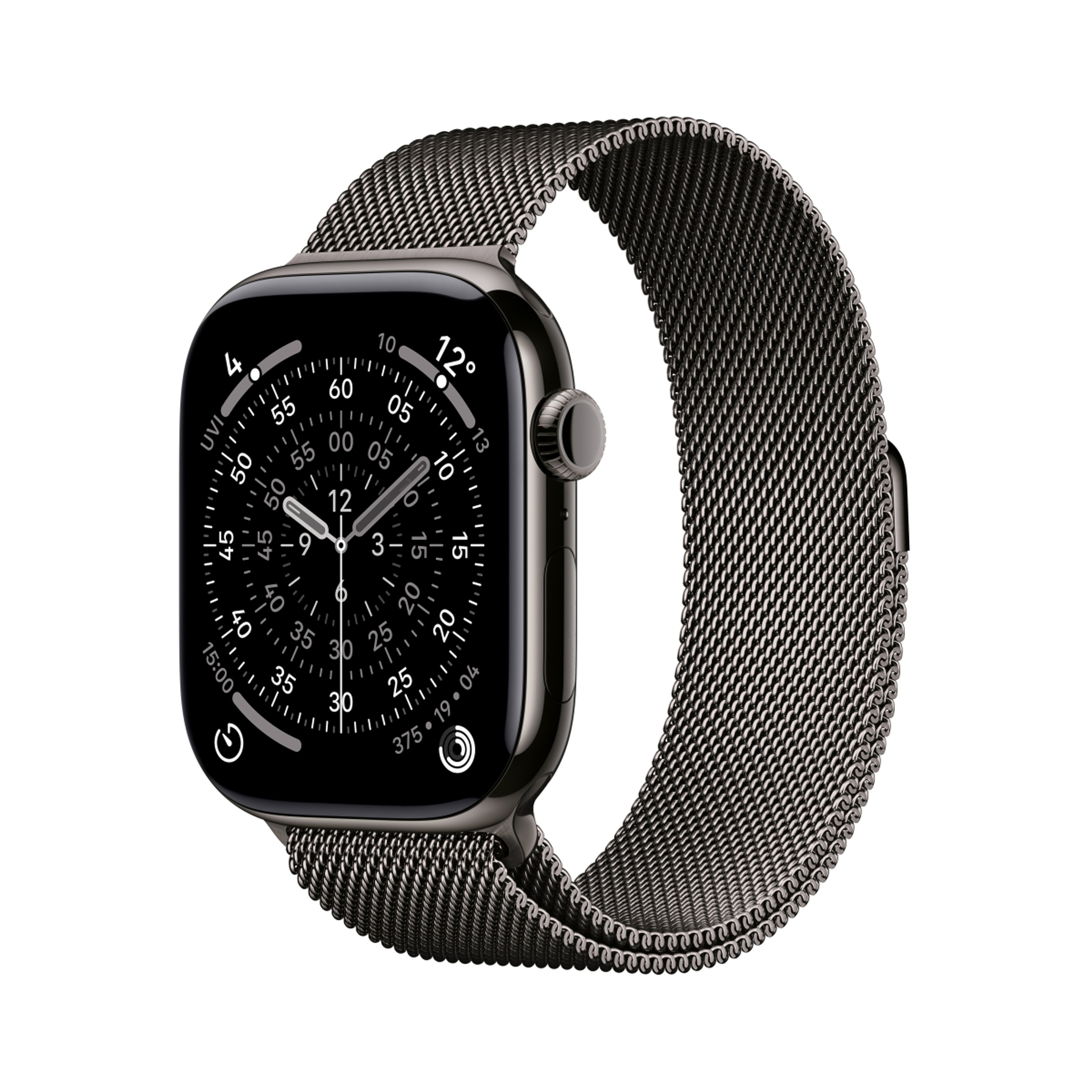 Apple Watch Series 11, 46mm Slate Titanium Case with Slate Milanese Loop