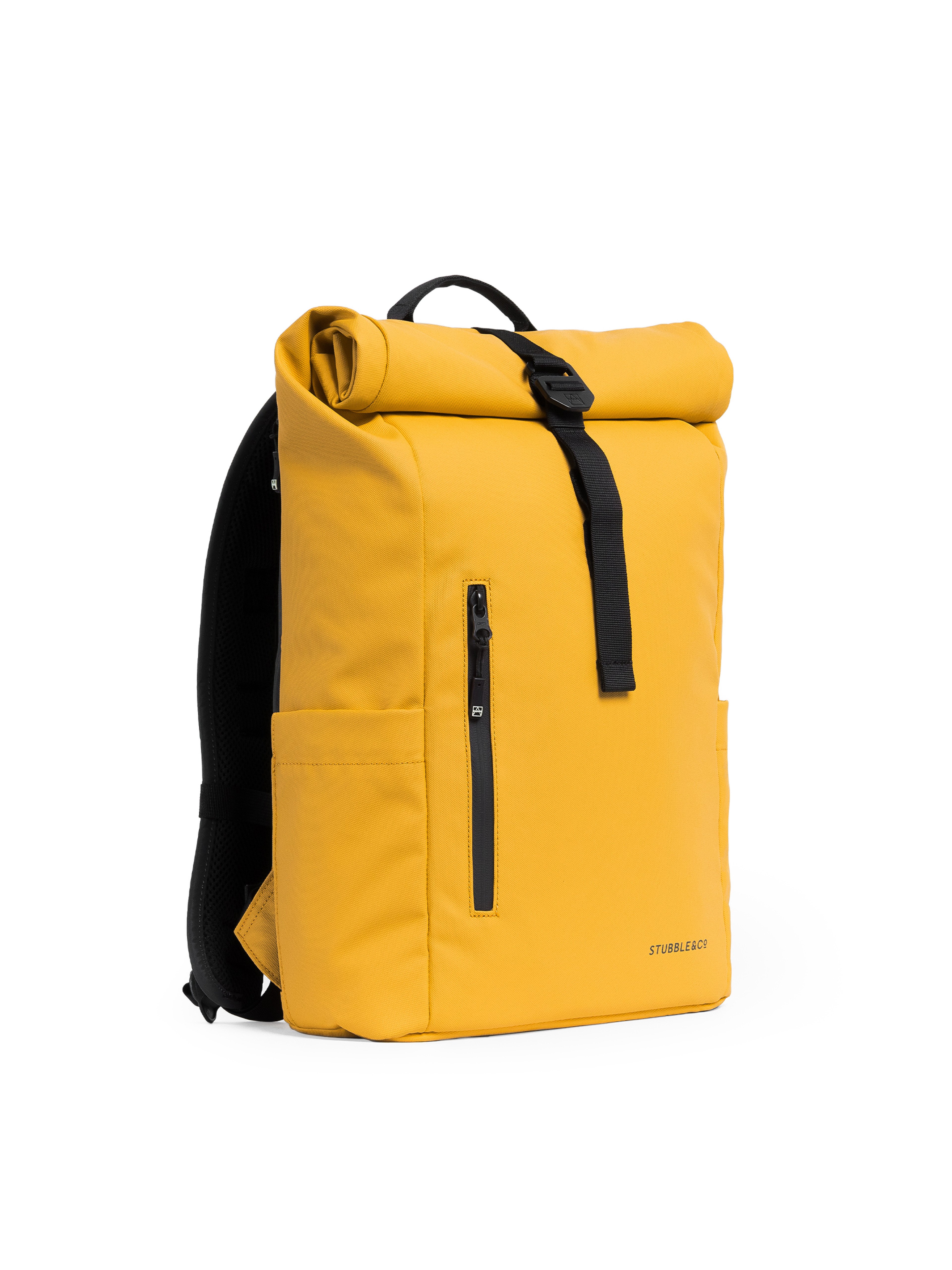 Stubble & Co Yellow Rolltop Backpack - Angle
