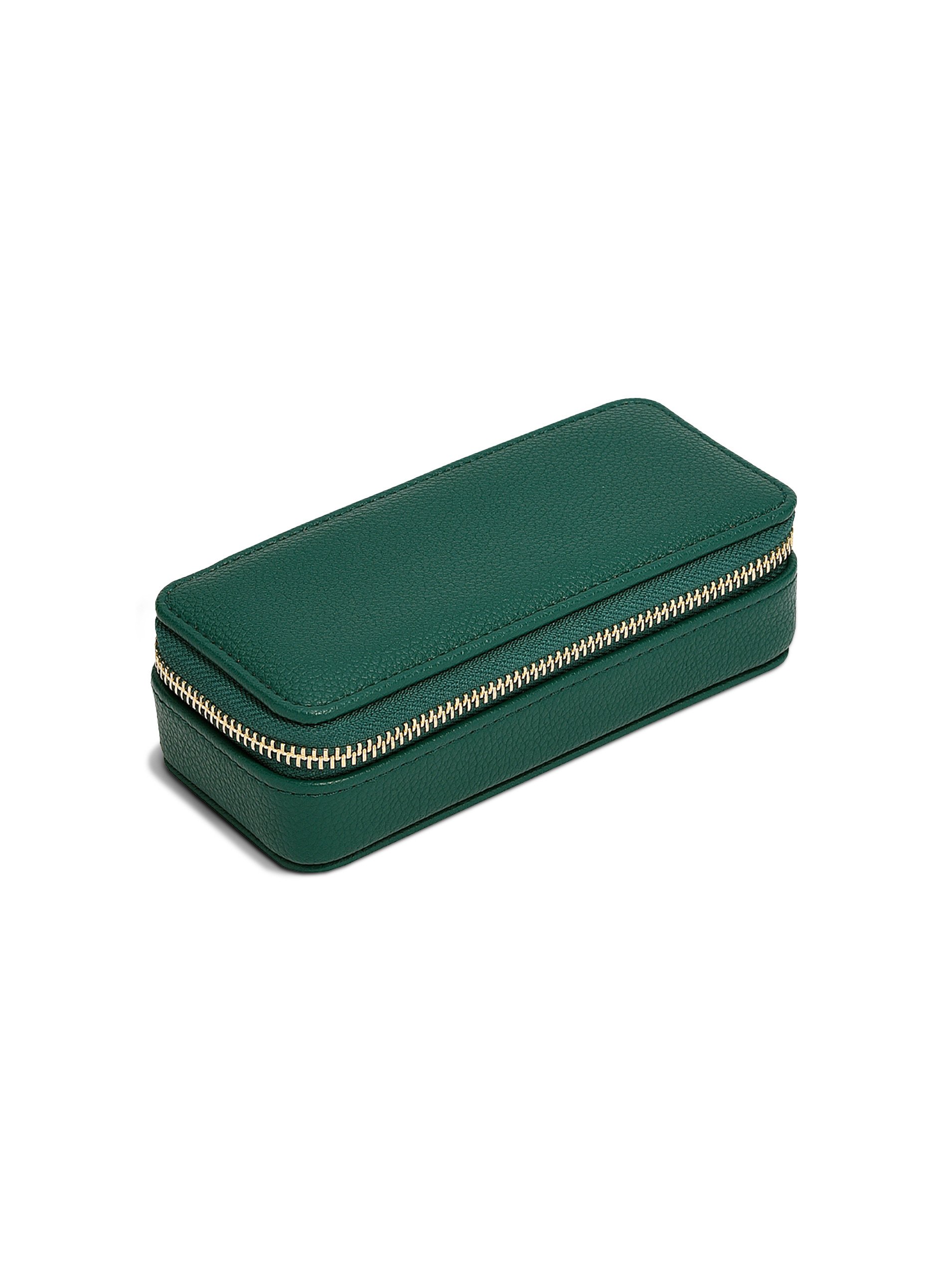 Stackers Forest Green Zipped Travel Jewellery Box – travel jewellery case