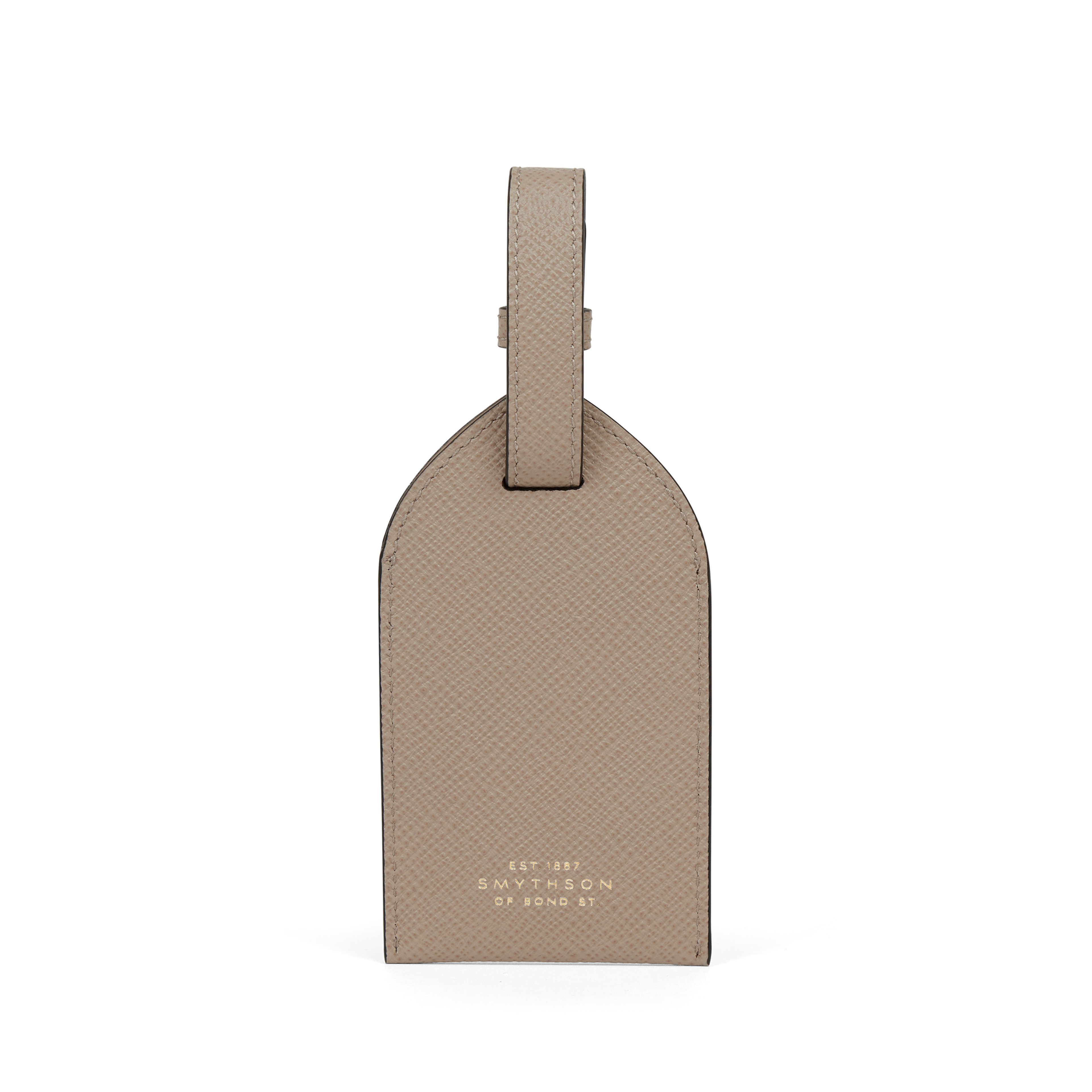 Smythson Sandstone Leather Luggage Tag reverse