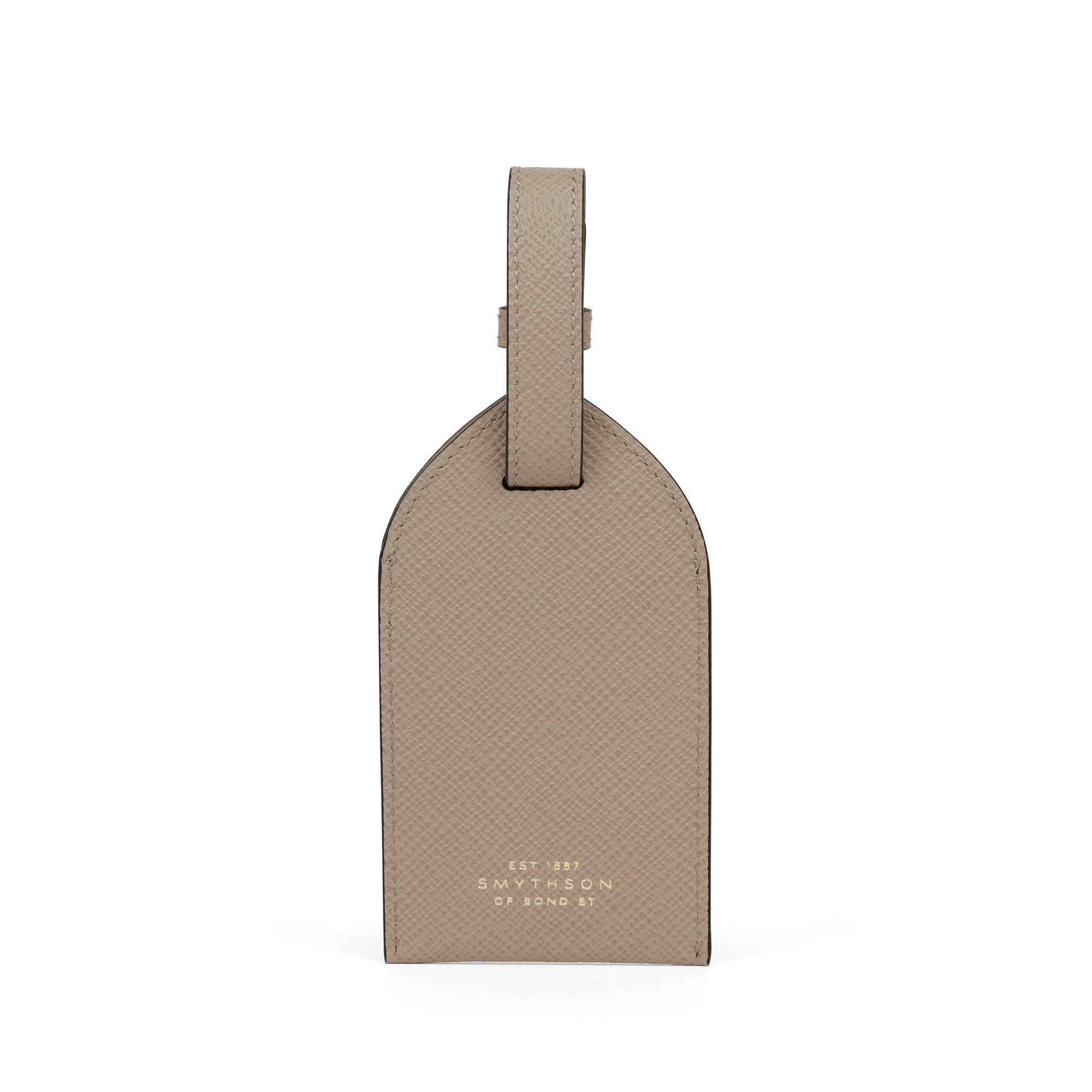 Smythson Sandstone Leather Luggage Tag reverse