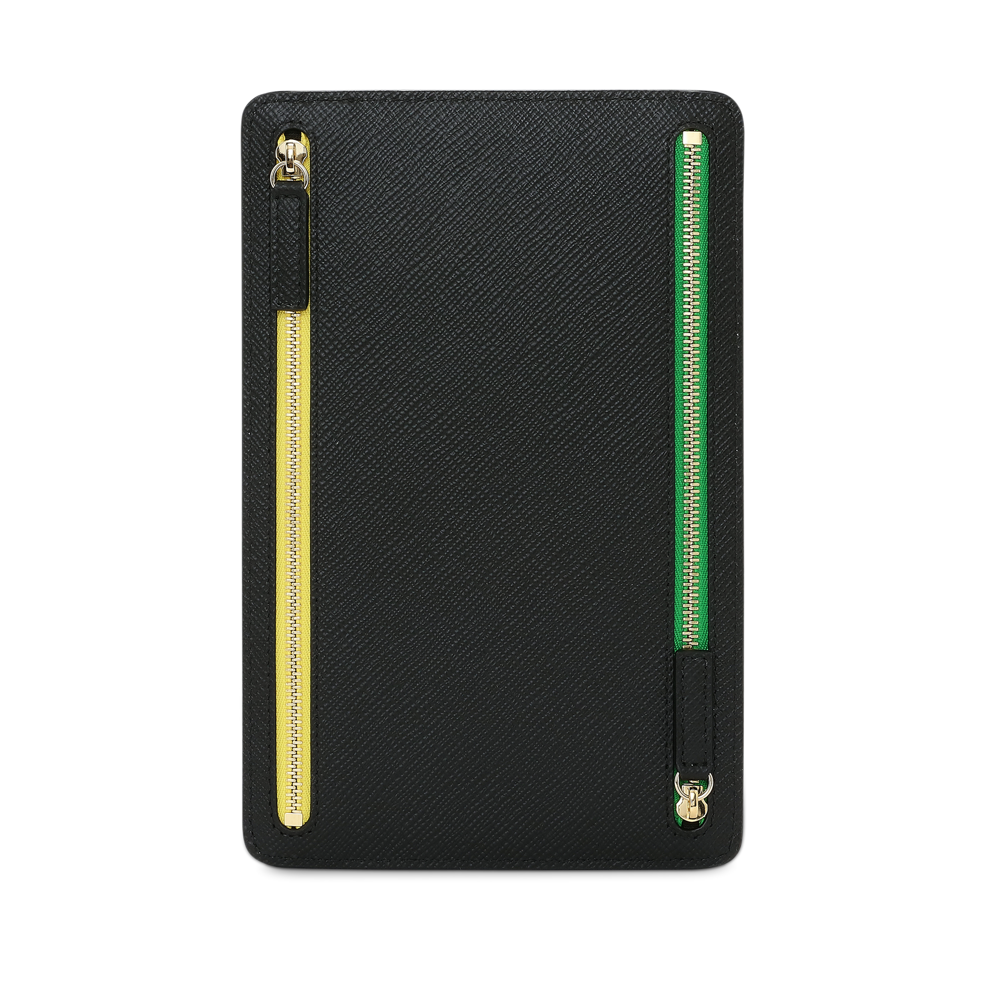 Smythson Black Leather Passport Multi-Zip Case