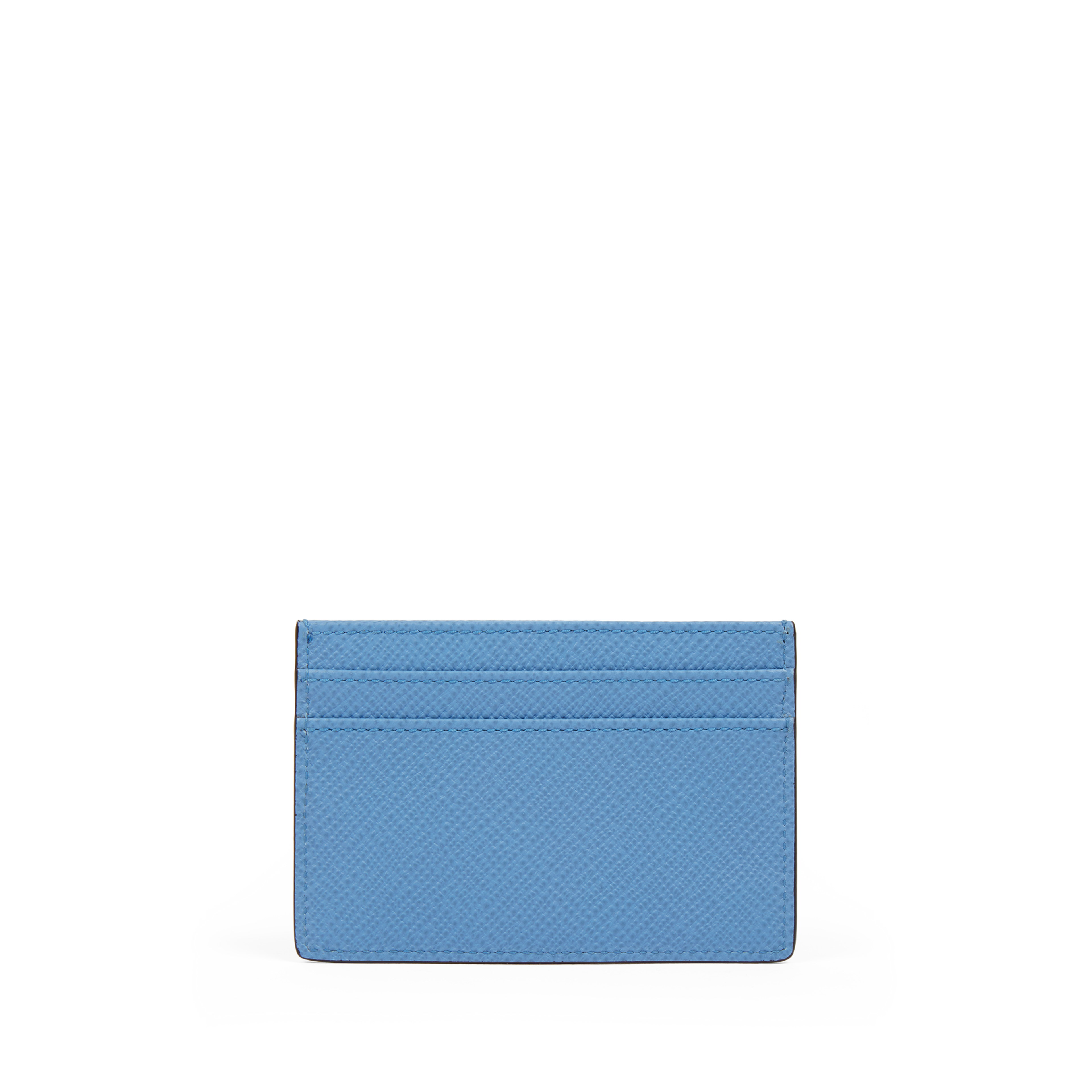 Smythson Blue Leather Flat Card Holder Back