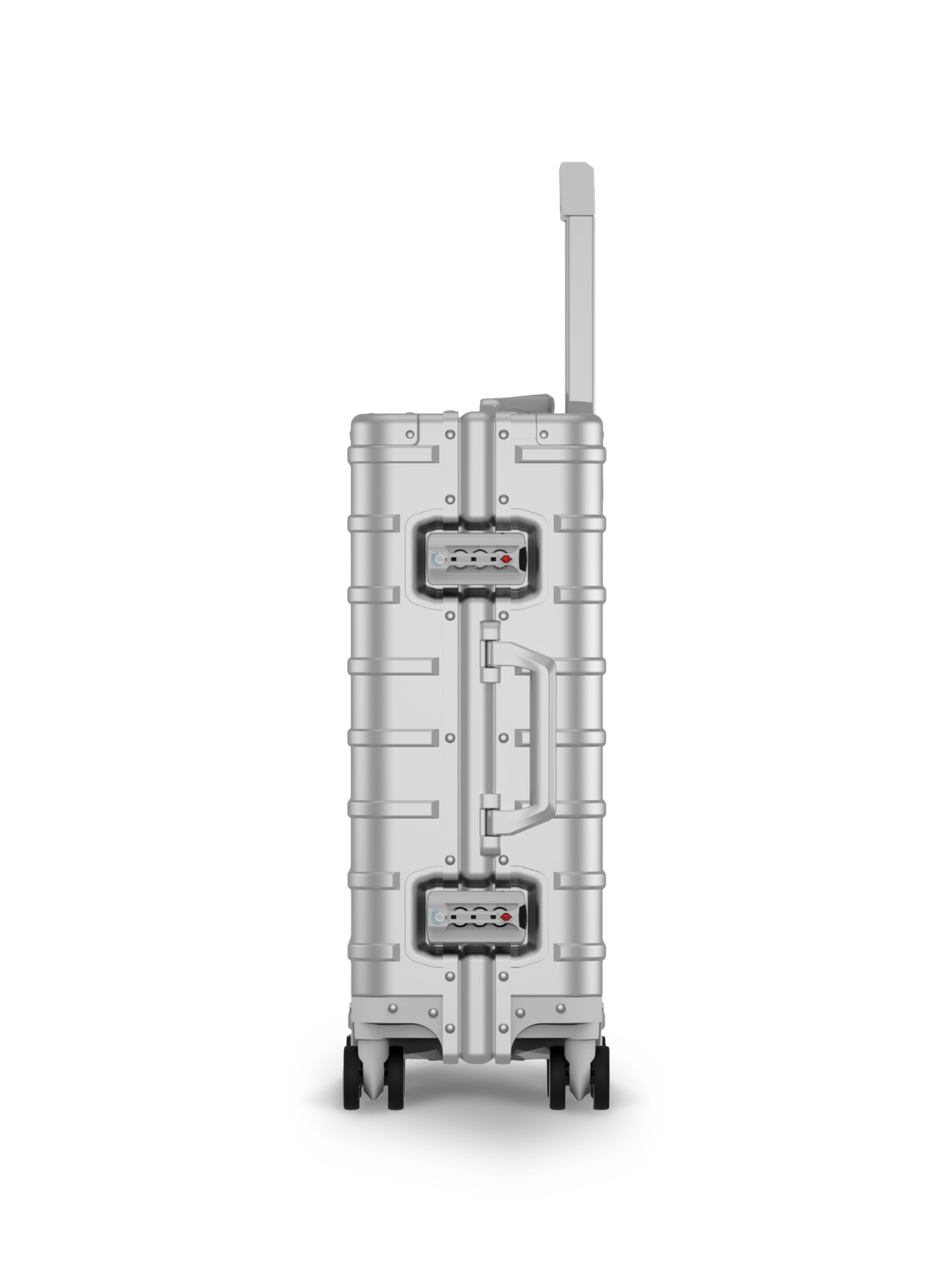 Forte Silver Aluminium Suitcase - Side