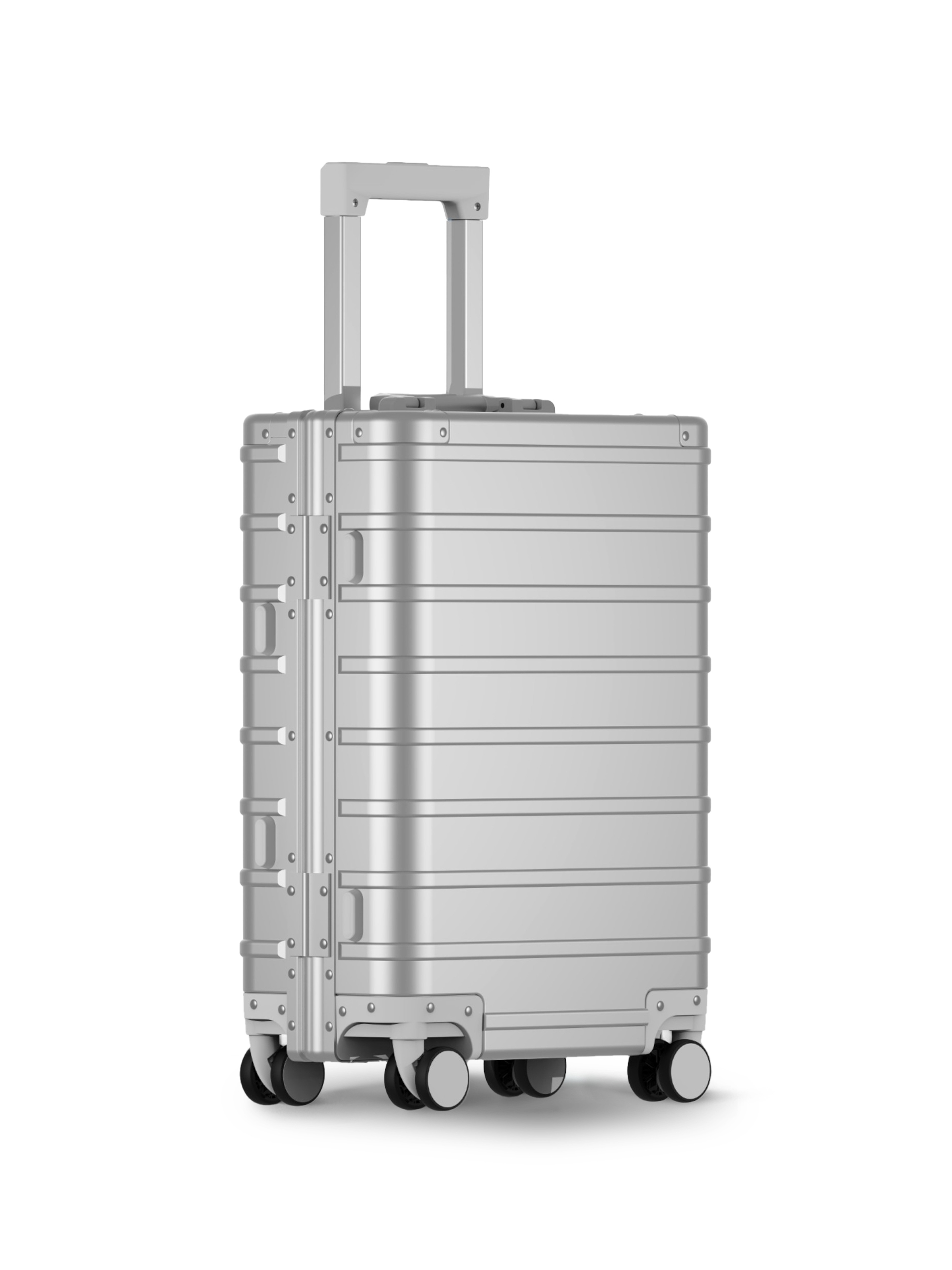 Forte Silver Aluminium Suitcase - Angle 2