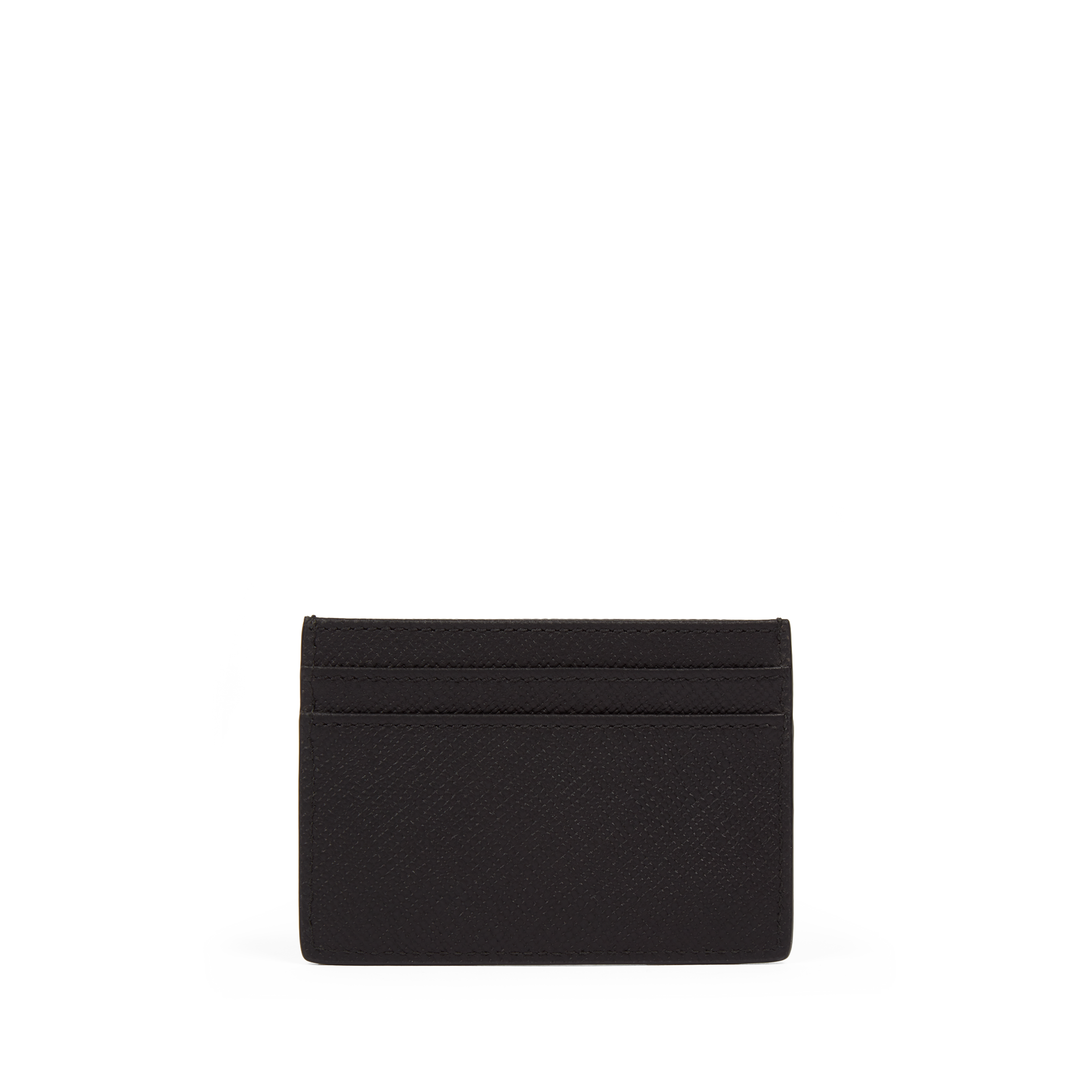 Smythson Black Leather Flat Card Holder side on